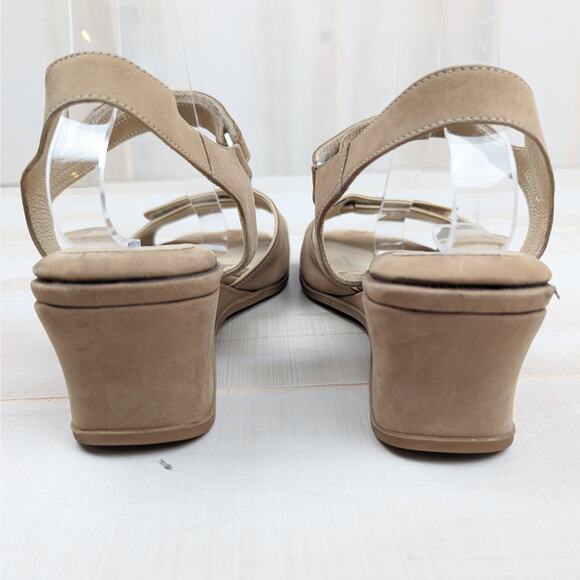 Beautifeel Tan Suede Wedge Slingback Square Toe Comfort Sandals Size 40‎ | 9 - Picture 4 of 10